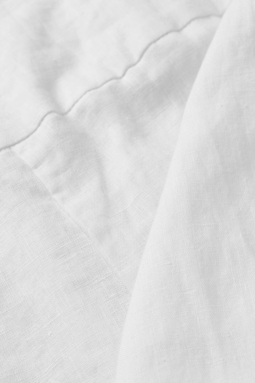 pantalon en lin avec large &eacute;lastique smock&eacute; au dos, White