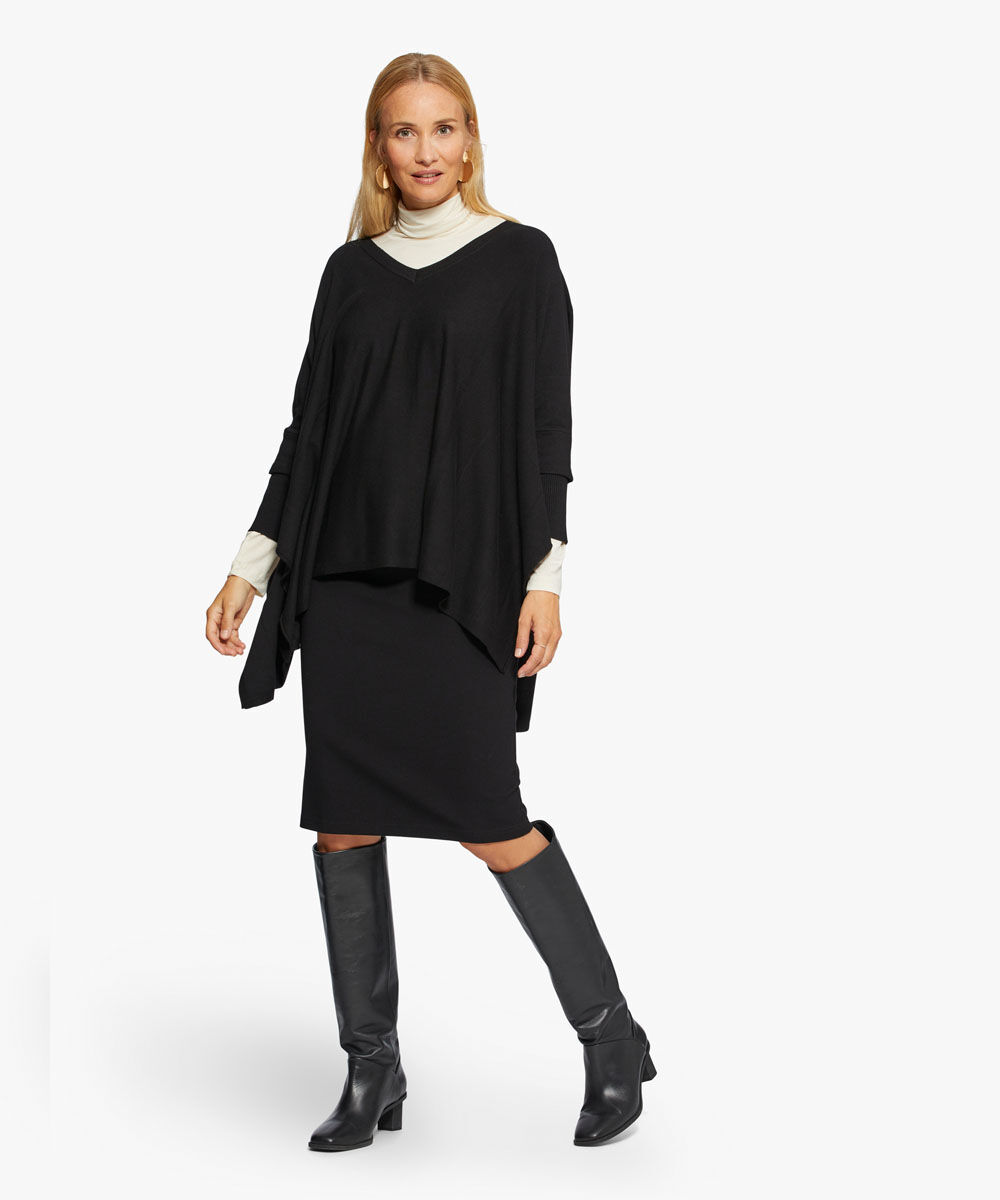 pull en maille oversize &agrave; manches &eacute;troites, Black