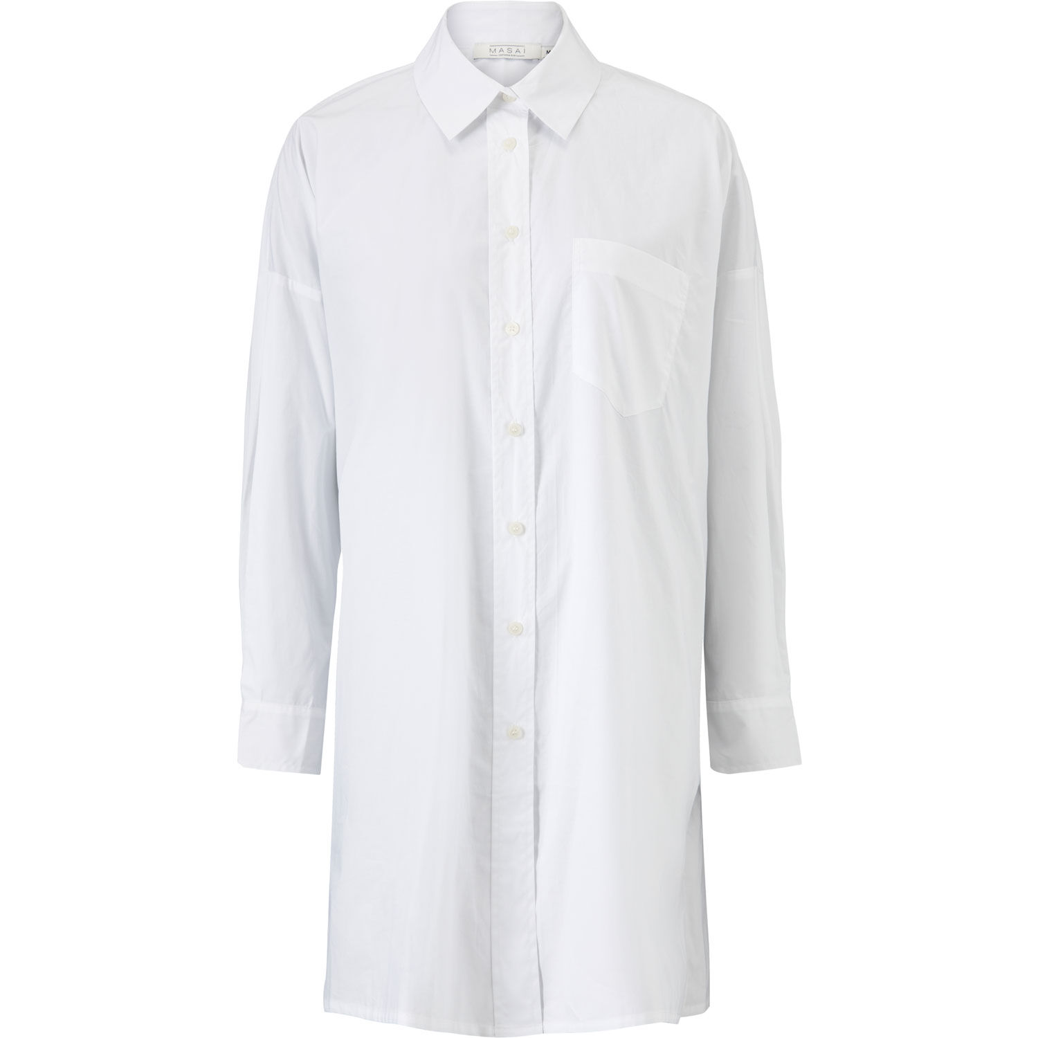 chemise boutonn&eacute;e en coton, White
