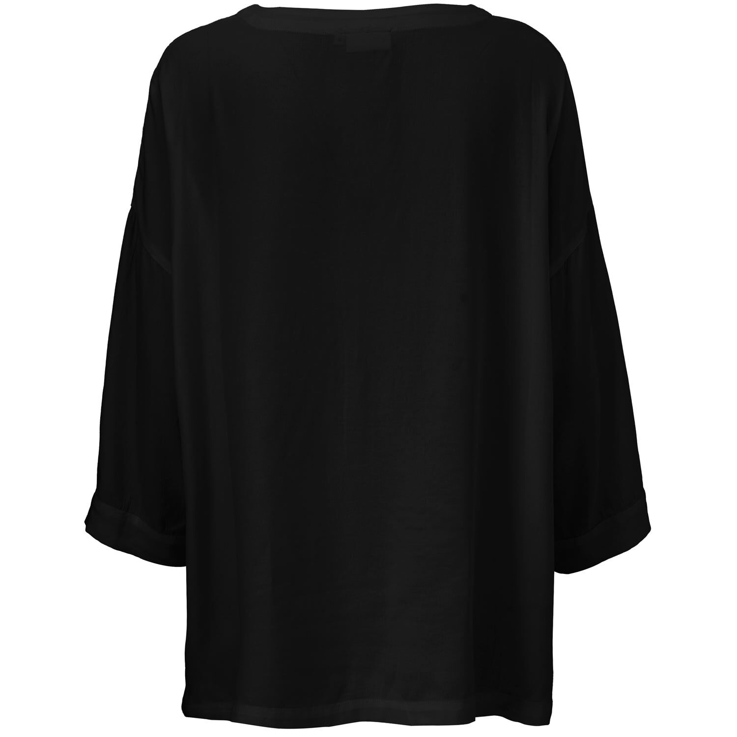 Blouse En Viscose &Agrave; Manches 3/4, Black