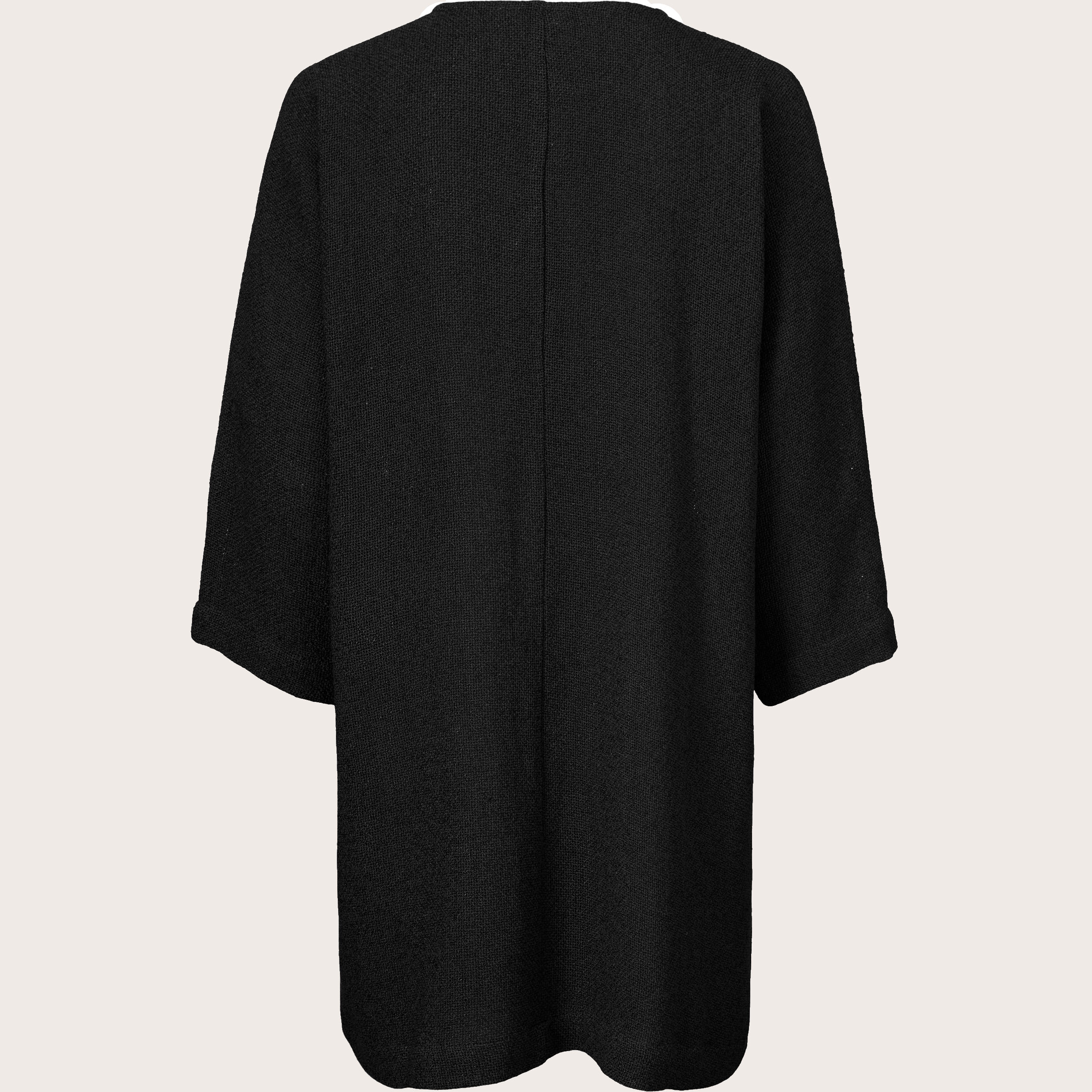 Veste Longue En Boucl&eacute;, Black